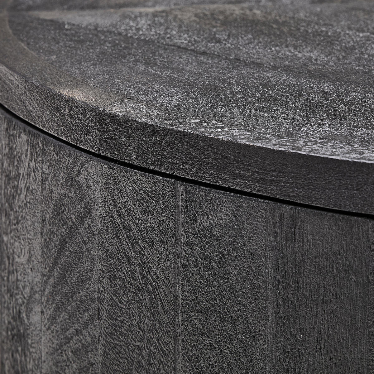 COUCHTISCH Mangoholz vollmassiv 70/70/35 cm rund Schwarz  - Schwarz, Design, Holz (70/70/35cm) - Livetastic
