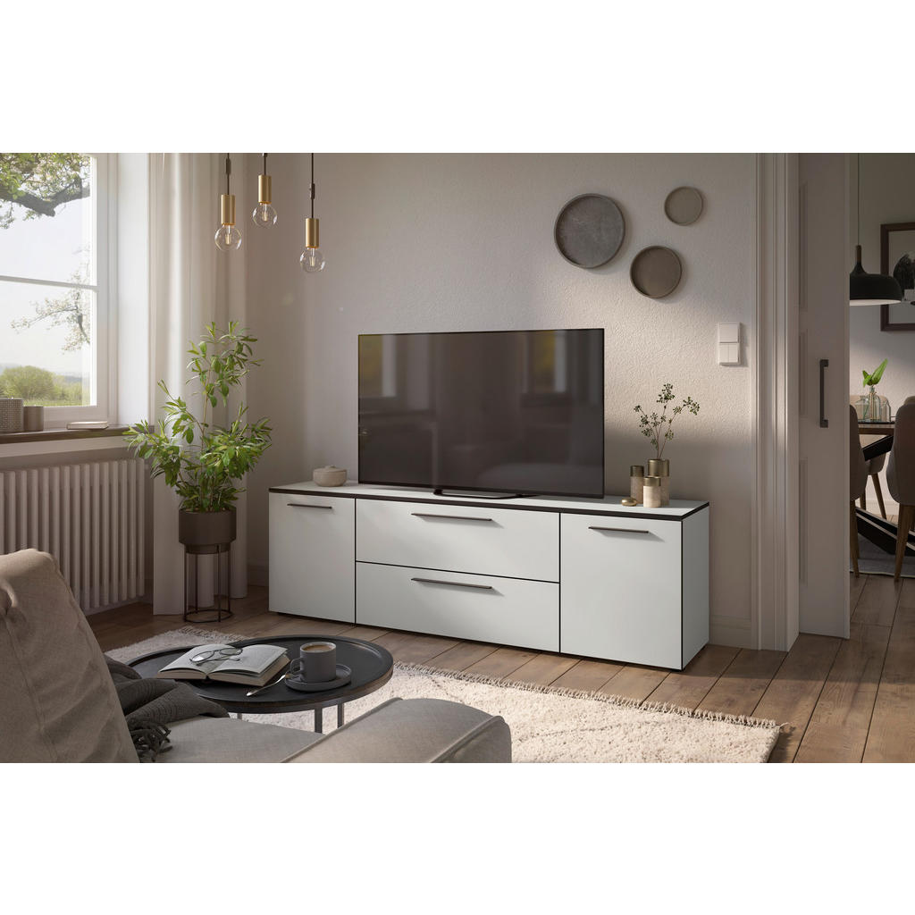 Thumbnail - Lowboard Soul, Weiß, Metall, 2 Fächer, 1 Schubladen, 180x55x40 cm, Beimöbel erhältlich, stehend, Wohnzimmer, Wohnwände, ...