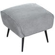 HOCKER Cord Hellgrau  - Hellgrau/Schwarz, Design, Textil/Metall (60/49/53cm) - Landscape