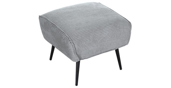 HOCKER Cord Hellgrau  - Hellgrau/Schwarz, Design, Textil/Metall (60/49/53cm) - Landscape
