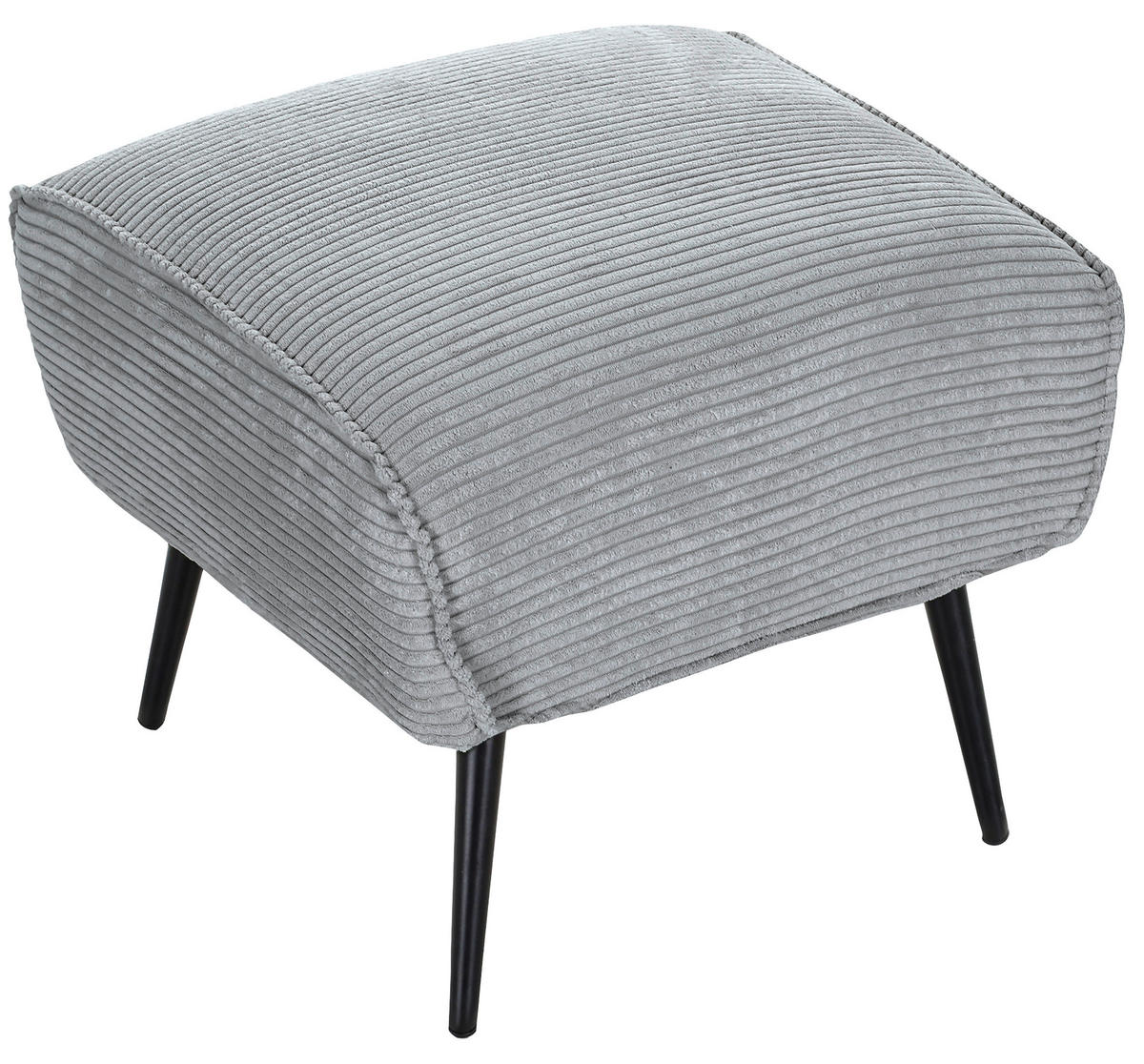 HOCKER in Textil Hellgrau  - Hellgrau/Schwarz, Design, Textil/Metall (60/49/53cm) - Landscape