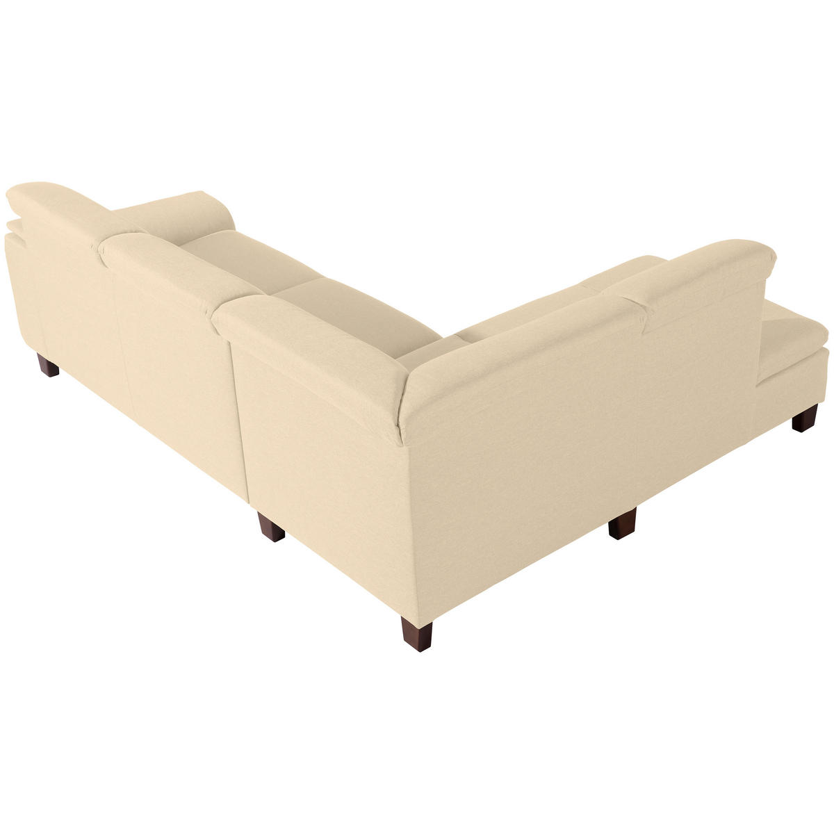 ECKSOFA in Flachgewebe Beige  - Beige/Nussbaumfarben, Design, Holz/Textil (247/82/187cm) - Max Winzer