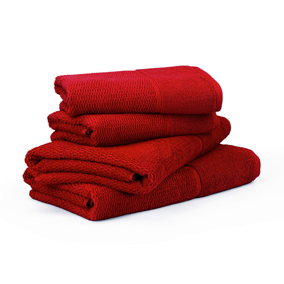 FROTTIERSET FROTTANA PEARL Rot 4-teilig  - Rot, Basics, Textil - Moeve
