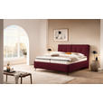 POLSTERBETT Matratze, Lattenrost, Topper Bordeaux 180/200 cm - Bordeaux/Schwarz, KONVENTIONELL, Leder/Holz (180/200cm) - Novel