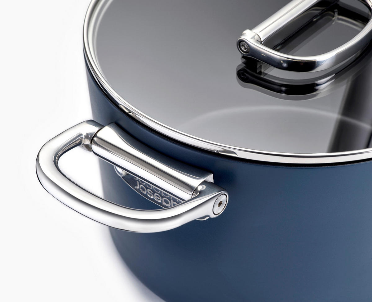 KOCHTOPFSET Space 6-teilig  - Blau, Basics, Glas/Kunststoff - Joseph Joseph