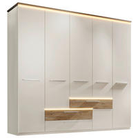 RUHÁSSZEKRÉNY tölgyfa színű, Pezsgő  - tölgyfa színű/Pezsgő, Modern, műanyag/faalapú anyag (251/229,4/61cm) - Ti'me