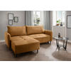 ECKSCHLAFSOFA in Cord Goldfarben  - Goldfarben/Schwarz, Basics, Holz/Textil (238/174cm) - Livetastic