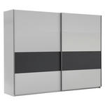 SCHWEBETÜRENSCHRANK  in Graphitfarben, Weiß  - Eichefarben/Silberfarben, Design, Holzwerkstoff/Metall (270/210/65cm) - Carryhome