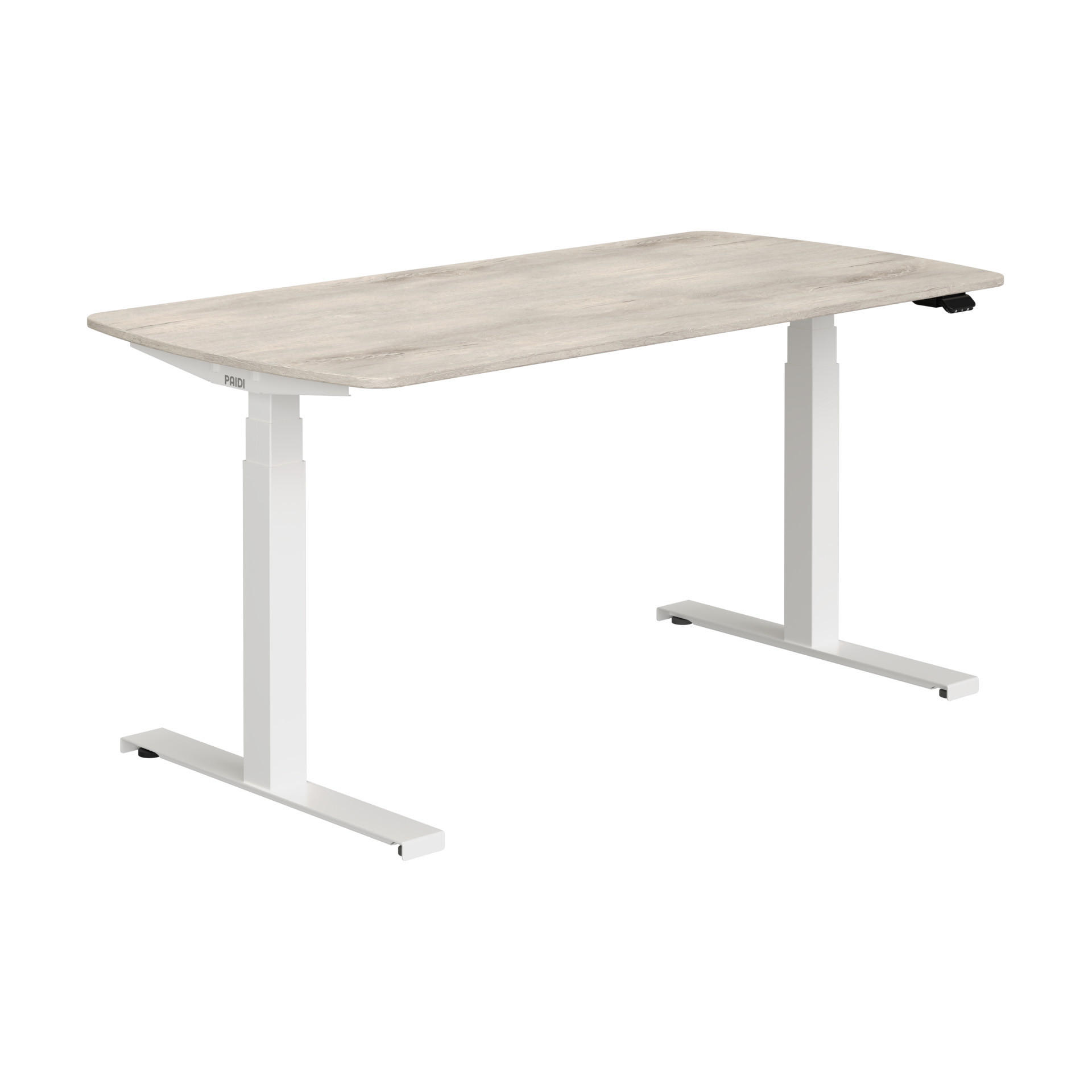 IFJÚSÁGI ÍRÓASZTAL  - tölgyfa/fehér, Konventionell, faalapú anyag/fém (150/75/62-127cm) - Paidi