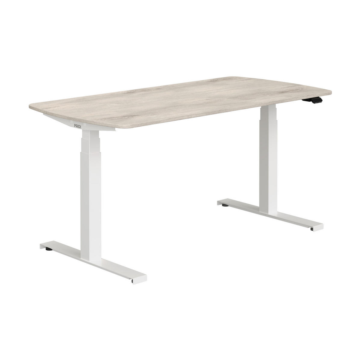 IFJÚSÁGI ÍRÓASZTAL  - tölgyfa/fehér, Konventionell, faalapú anyag/fém (150/75/62-127cm) - Paidi