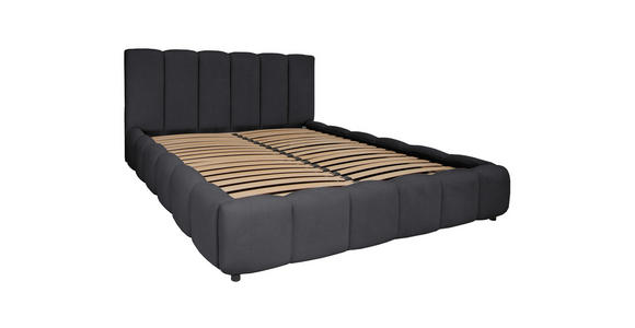 POLSTERBETT Lattenrost, Bettkasten Schwarz 180/200 cm  - Schwarz, KONVENTIONELL, Holz/Kunststoff (180/200cm) - Carryhome