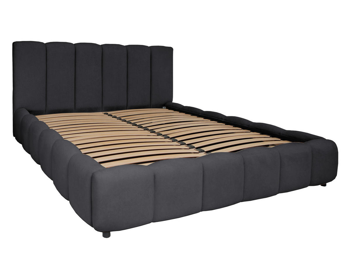 POLSTERBETT 180/200 cm  Schwarz  - Schwarz, Konventionell, Holz/Kunststoff (180/200cm) - Carryhome