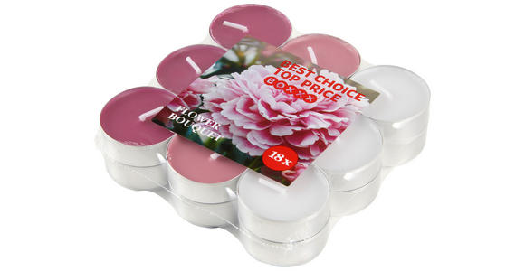TEELICHTSET 18 Stück - Silberfarben/Rosa, Basics, Metall (3cm) - Boxxx