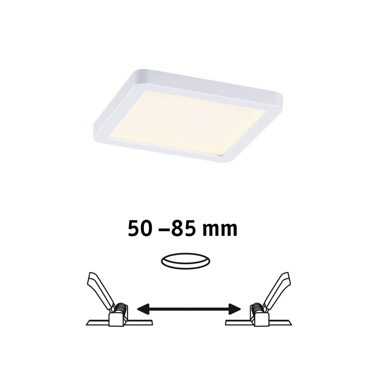 LED-PANEEL 11,8/11,8/1,2 cm  - Weiß, Design, Kunststoff (11,8/11,8/1,2cm) - Paulmann
