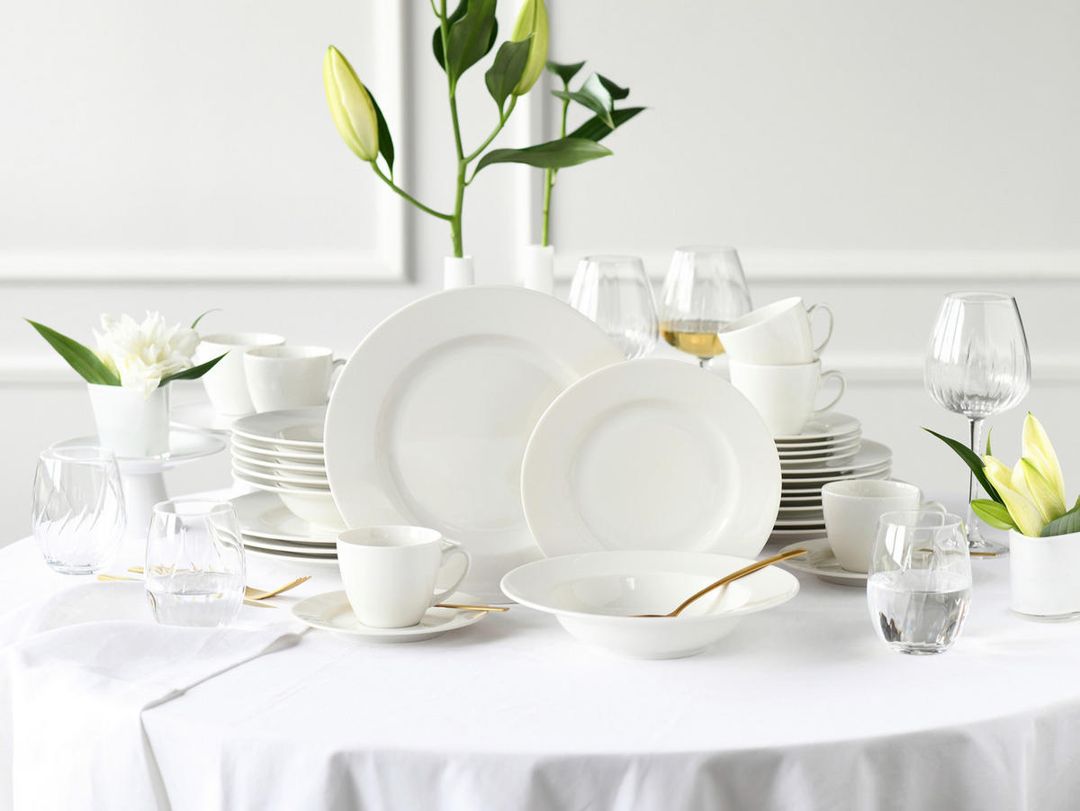 KOMBISERVICE Creme Venice Ceme 30-teilig 6 Personen  - Creme, Basics, Keramik - Creatable