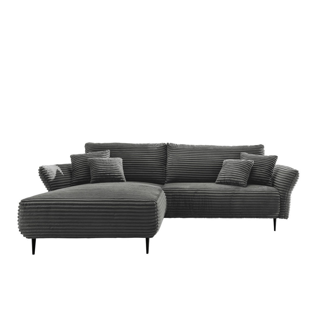 Ecksofa Vanilla Armteile Verstellbar Anthrazit Cord