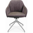 ARMLEHNSTUHL  in Aluminium Velours  - Taupe/Alufarben, Design, Textil/Metall (58/81,5-84,5/60cm) - Johann Jakob