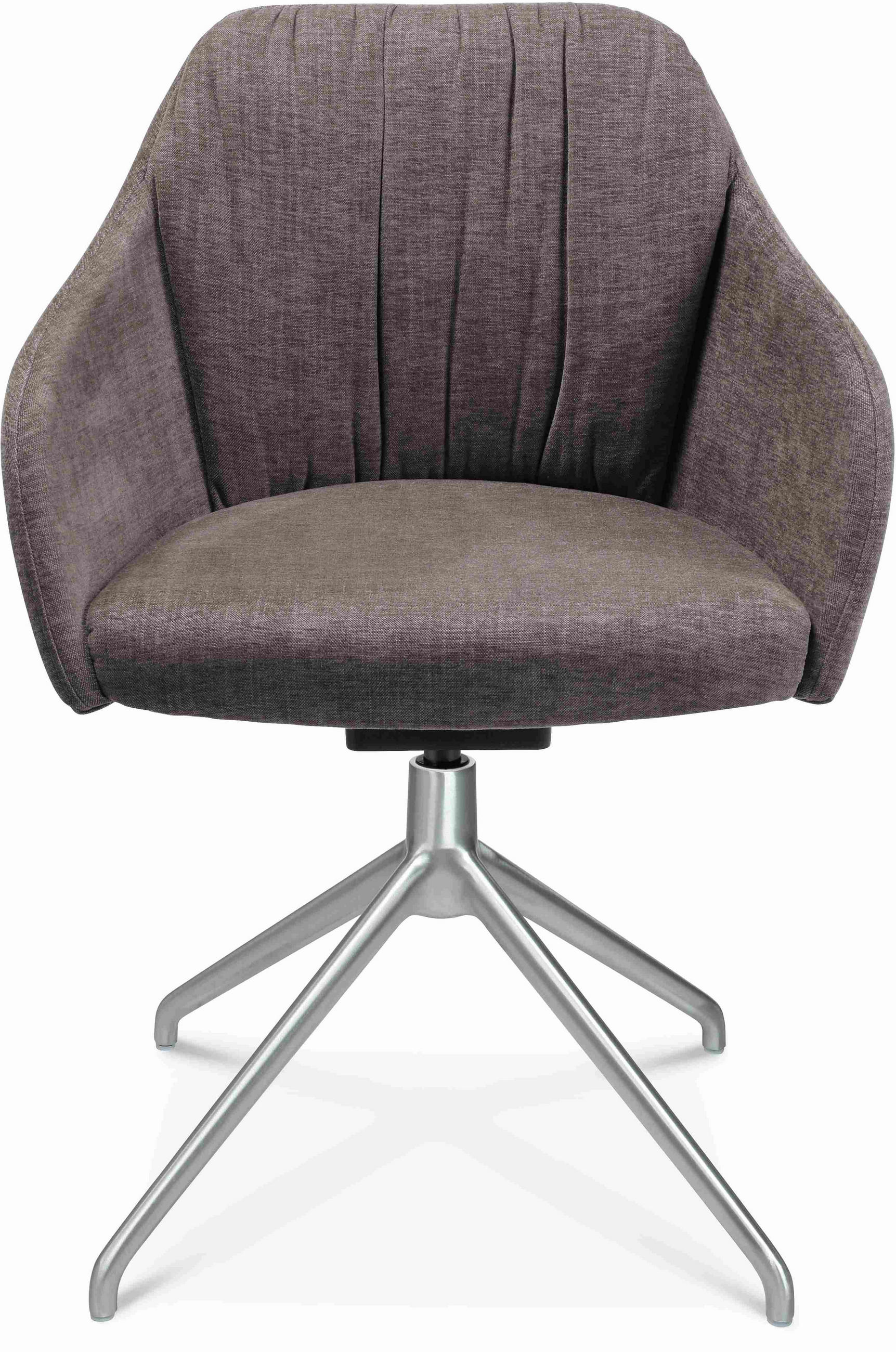 ARMLEHNSTUHL  in Aluminium Velours  - Taupe/Alufarben, Design, Textil/Metall (58/81,5-84,5/60cm) - Johann Jakob