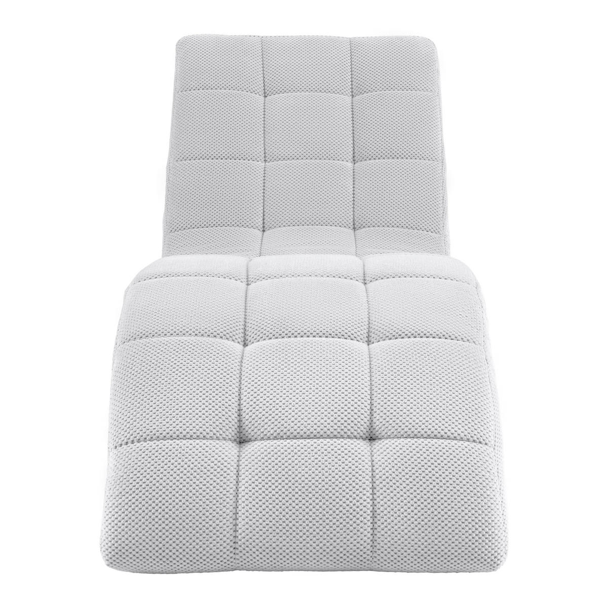 LIGGFÅTÖLJ i vävt tyg vit  - vit/svart, Modern, textil/plast (68/80/167cm) - MID.YOU