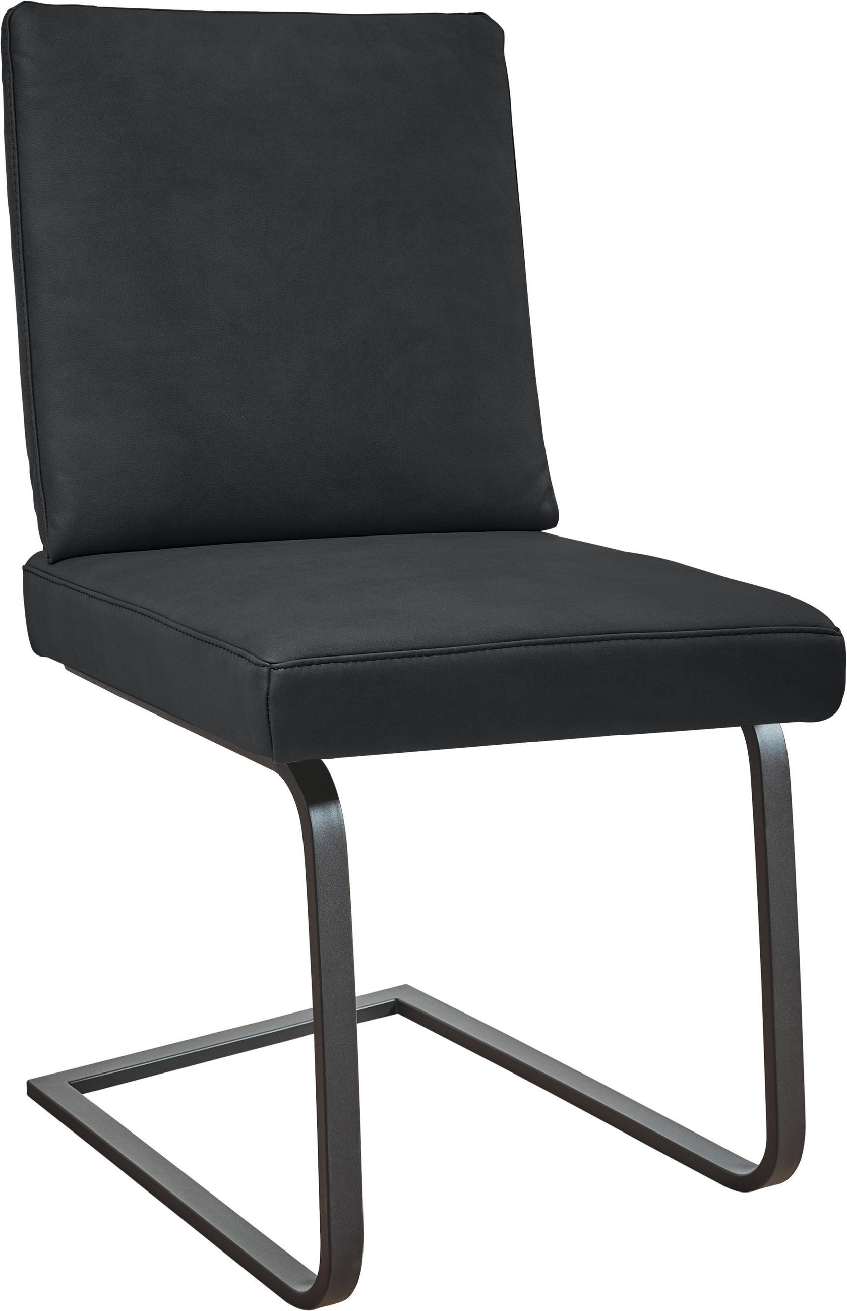 SCHWINGSTUHL  in Stahl Mikrofaser  - Dunkelgrau/Schwarz, Design, Textil/Metall (46/92/60cm) - Dieter Knoll