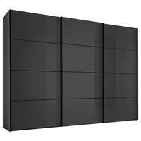 SCHWEBETÜRENSCHRANK 280/222/68 cm 3-türig Anthrazit  - Anthrazit/Graphitfarben, Design, Glas/Holzwerkstoff (280/222/68cm) - Moderano