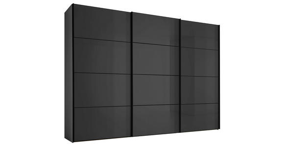 SCHWEBETÜRENSCHRANK 249/222/68 cm 3-türig Anthrazit  - Anthrazit/Hellgrau, Design, Glas/Holzwerkstoff (249/222/68cm) - Moderano