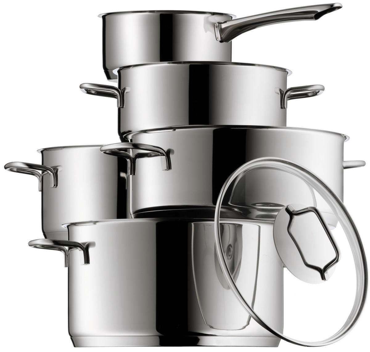 KOCHTOPFSET ASTORIA 5-teilig  - Edelstahlfarben, Basics, Glas/Metall - WMF