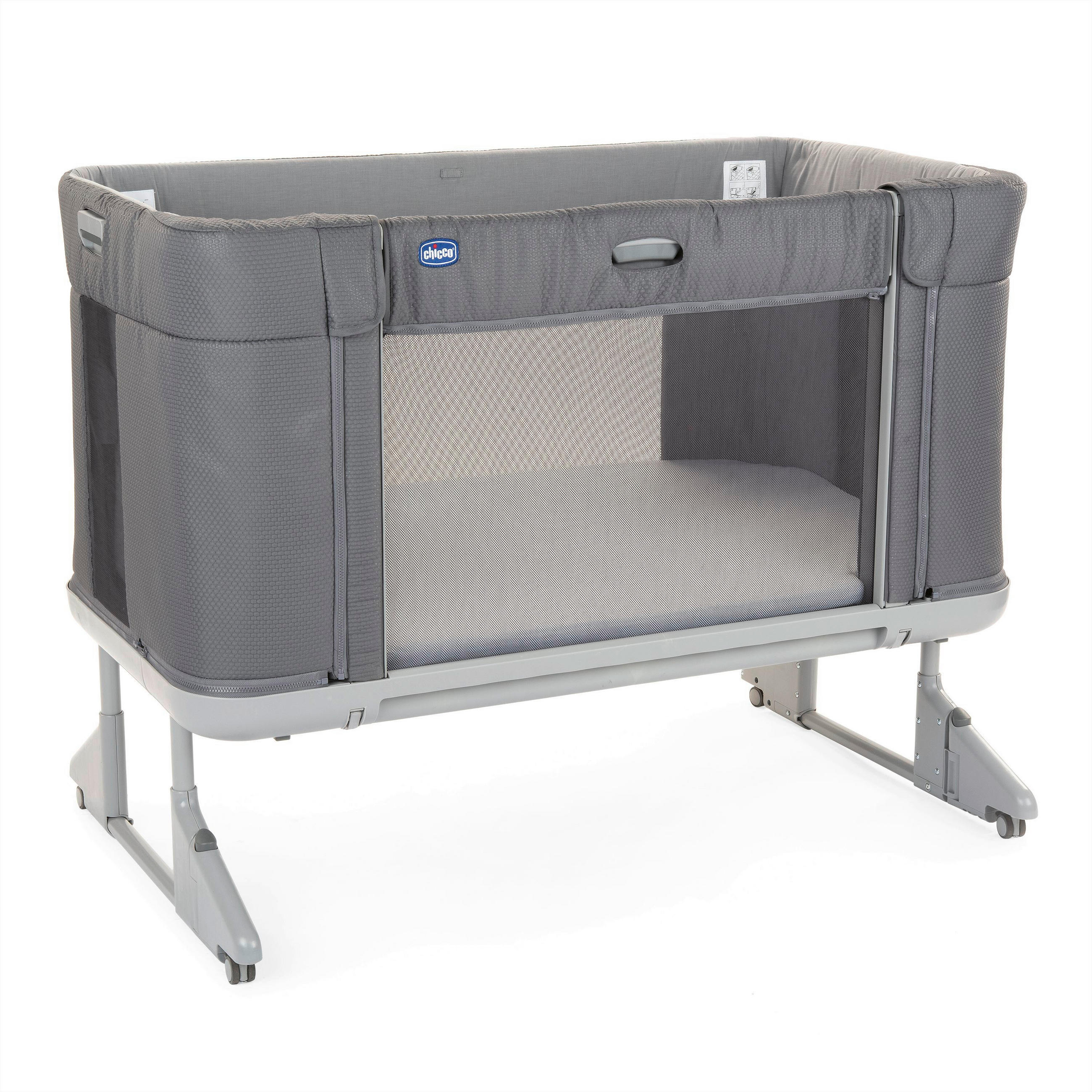 BEISTELLBETT NEXT2ME FOREVER  - Grau, Basics, Textil/Metall (121/91,1/73,8cm) - Chicco
