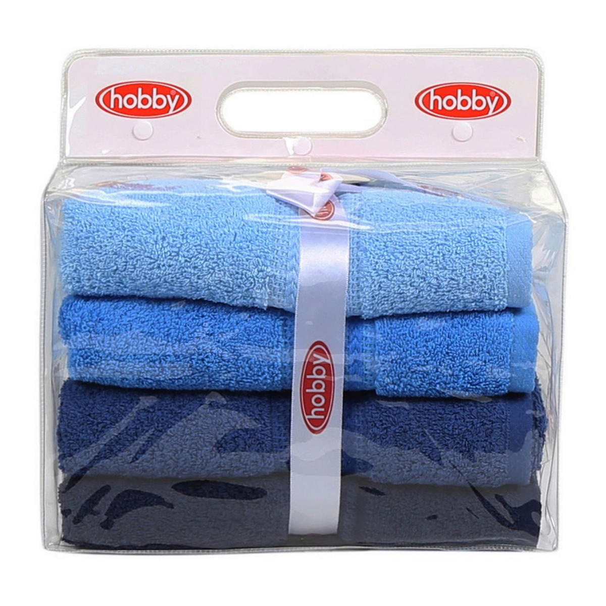 HANDTUCHSET Blau, Hellblau, Dunkelblau  - Blau/Dunkelblau, Basics, Textil (50/90cm)