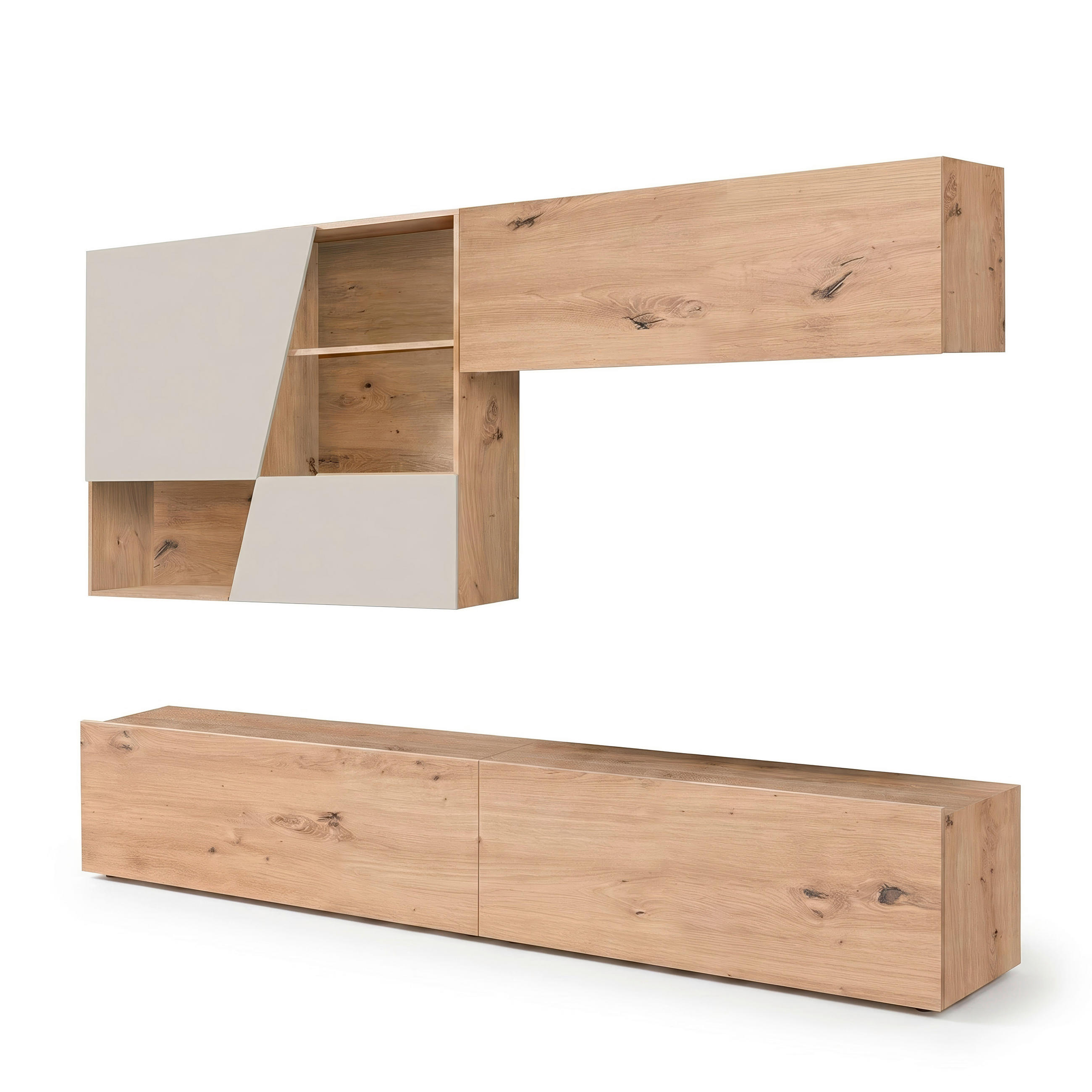 REGAL ZA DNEVNI BORAVAK kašmir, hrast Artisan   - kašmir/hrast Artisan, Moderno, drvni materijal (240/170/40cm) - Ti'me