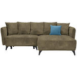 ECKSOFA in Chenille Dunkelgrau  - Dunkelgrün/Dunkelgrau, LIFESTYLE, Textil/Metall (255/172cm) - Carryhome