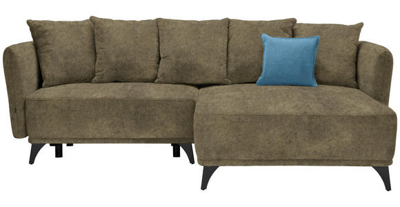 ECKSOFA  in Chenille Dunkelgrau  255/172 cm  - Dunkelgrün/Dunkelgrau, LIFESTYLE, Textil/Metall (255/172cm) - Carryhome