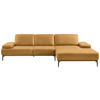 ECKSOFA in Echtleder Currygelb  - Currygelb/Bronzefarben, Design, Leder/Holz (314/176cm) - Valnatura