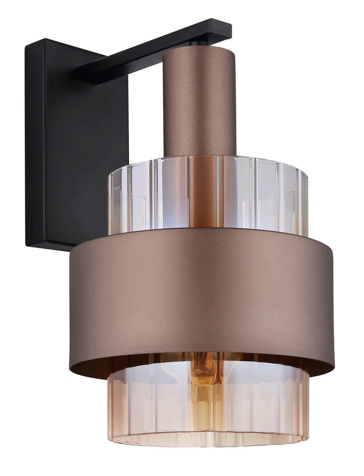 FALILÁMPA - bronz/fekete, Design, Üveg/fém (18,5/23,5/29,5cm)