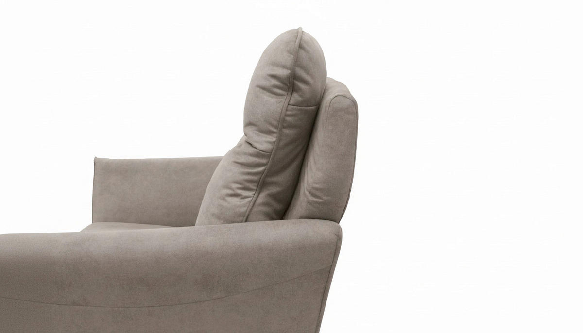SESSEL in Mikrofaser Taupe  - Taupe/Buchefarben, Design, Holz/Textil (88/110/92cm) - Livetastic