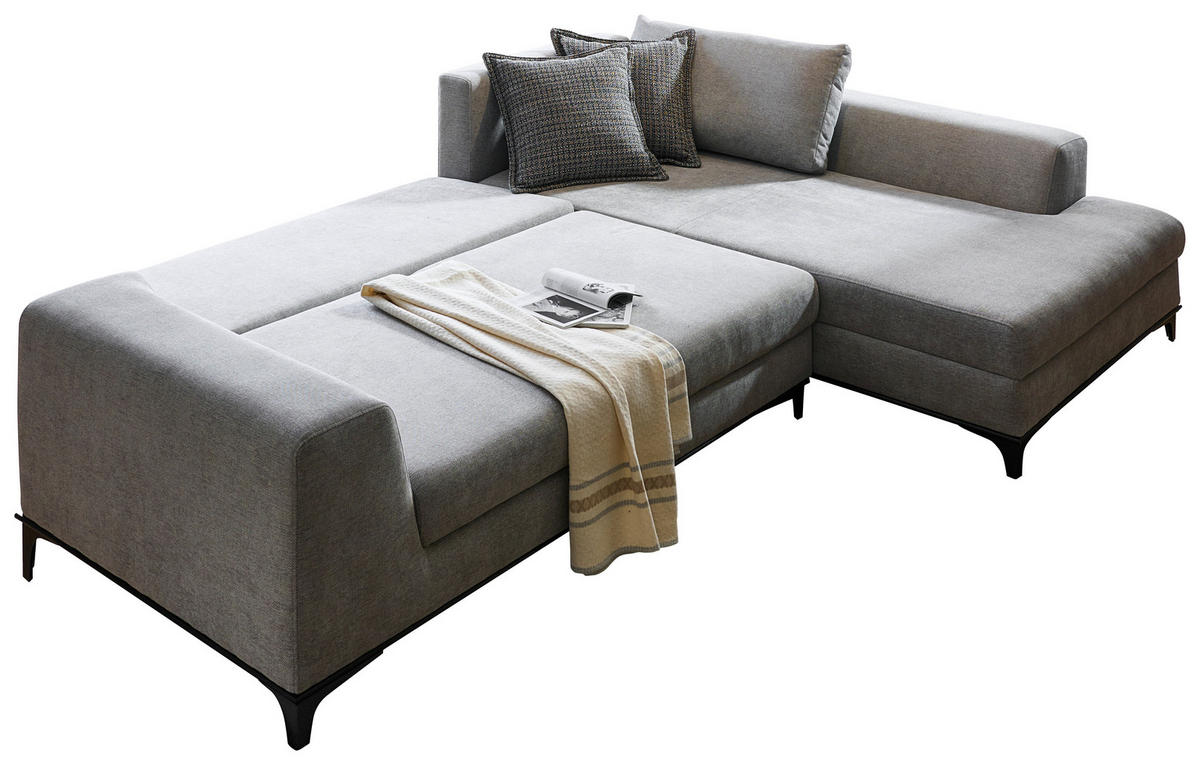 UGAONA GARNITURA siva  - siva/crna, Dizajnerski, tekstil/metal (314/211cm) - Stylife