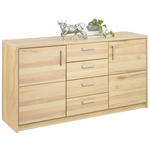 SIDEBOARD Kernbuche massiv Buchefarben Befestigungsmaterial, Einlegeböden  - Buchefarben/Nickelfarben, Natur, Holz/Holzwerkstoff (142/77/40cm) - Linea Natura