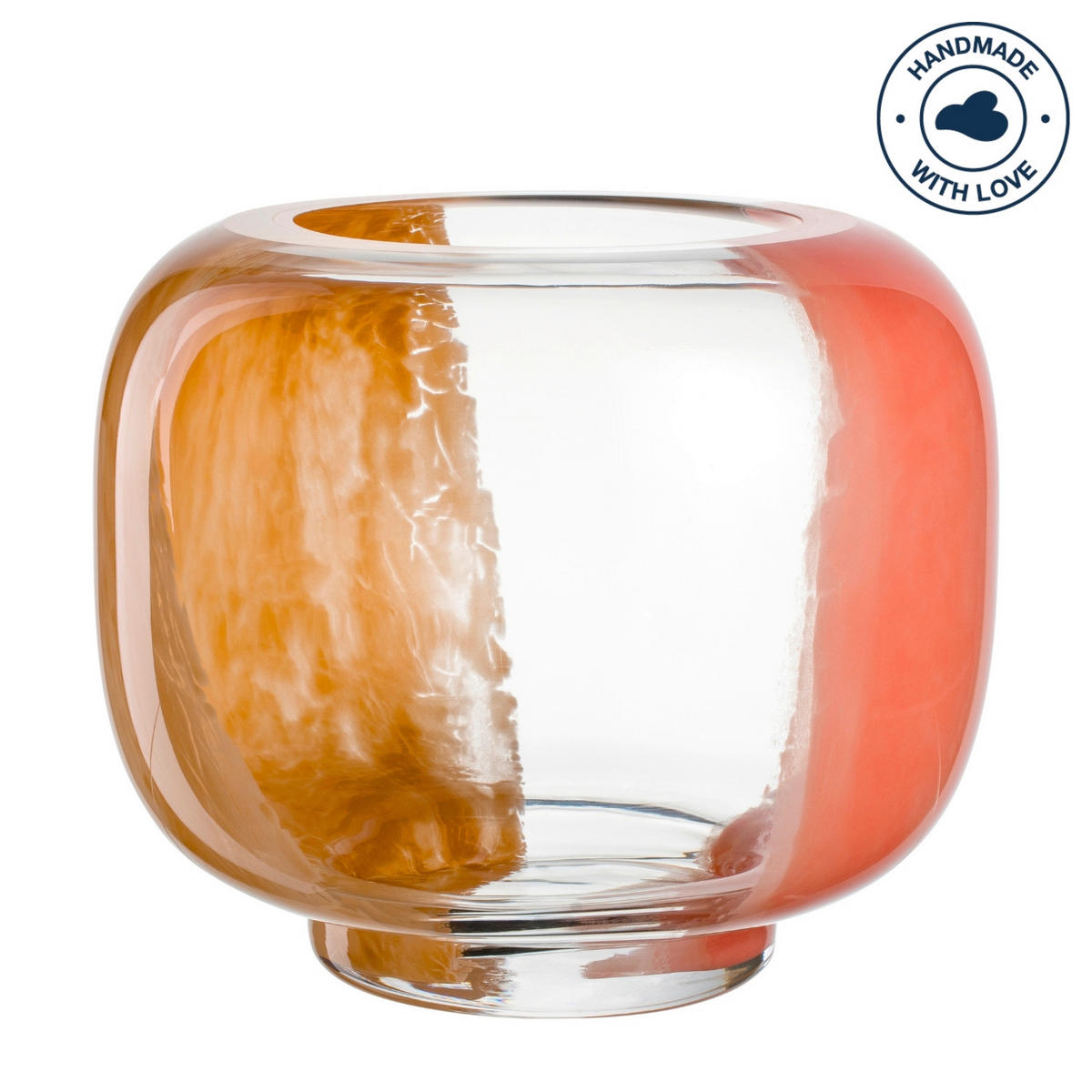 VASE  - Klar/Aprikose, Design, Glas (30/26/30cm) - Leonardo