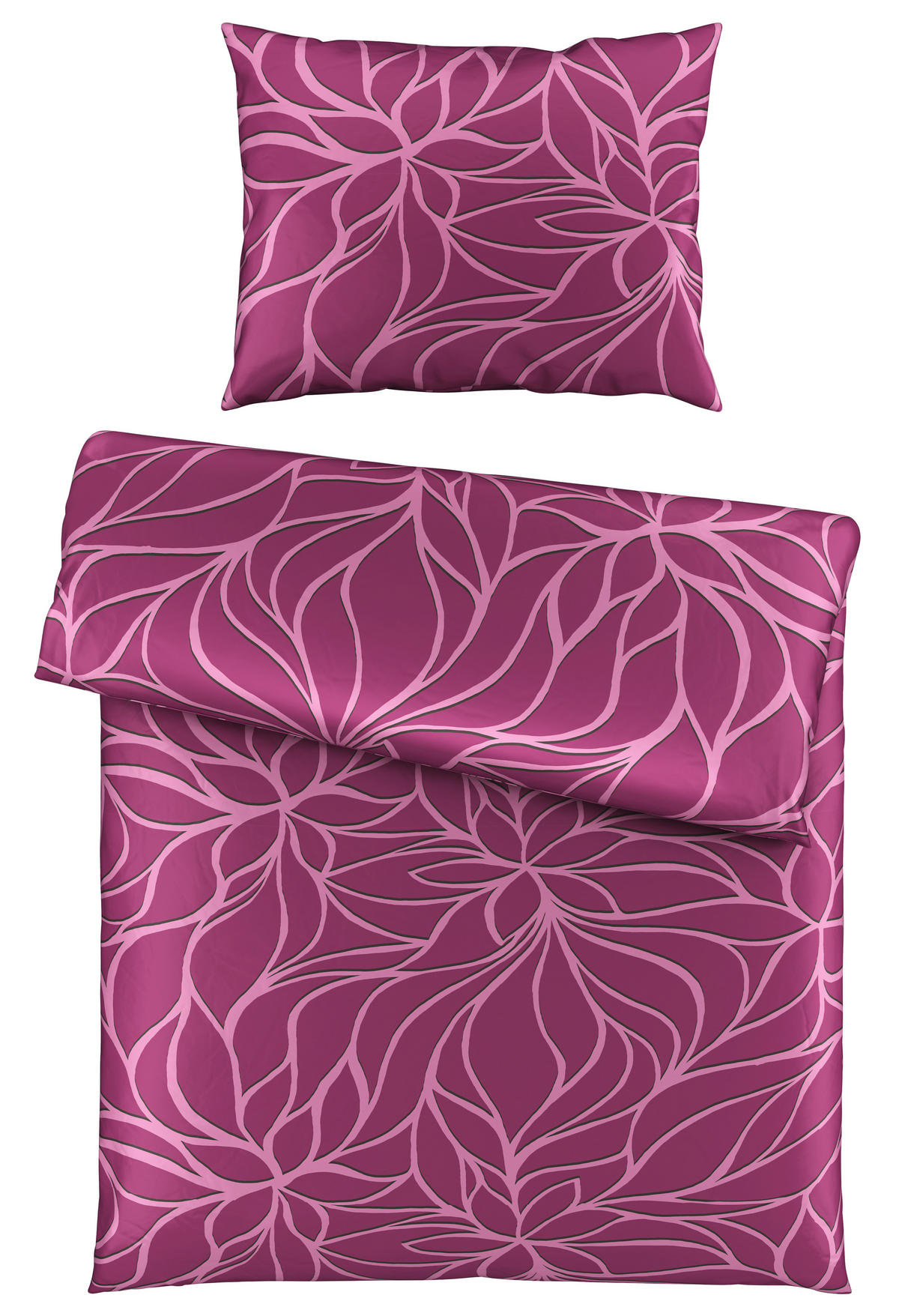 POSTELJINA FLEUR 140/200 cm saten bobica  - bobica, Konvencionalno, tekstil (140/200cm) - Boxxx