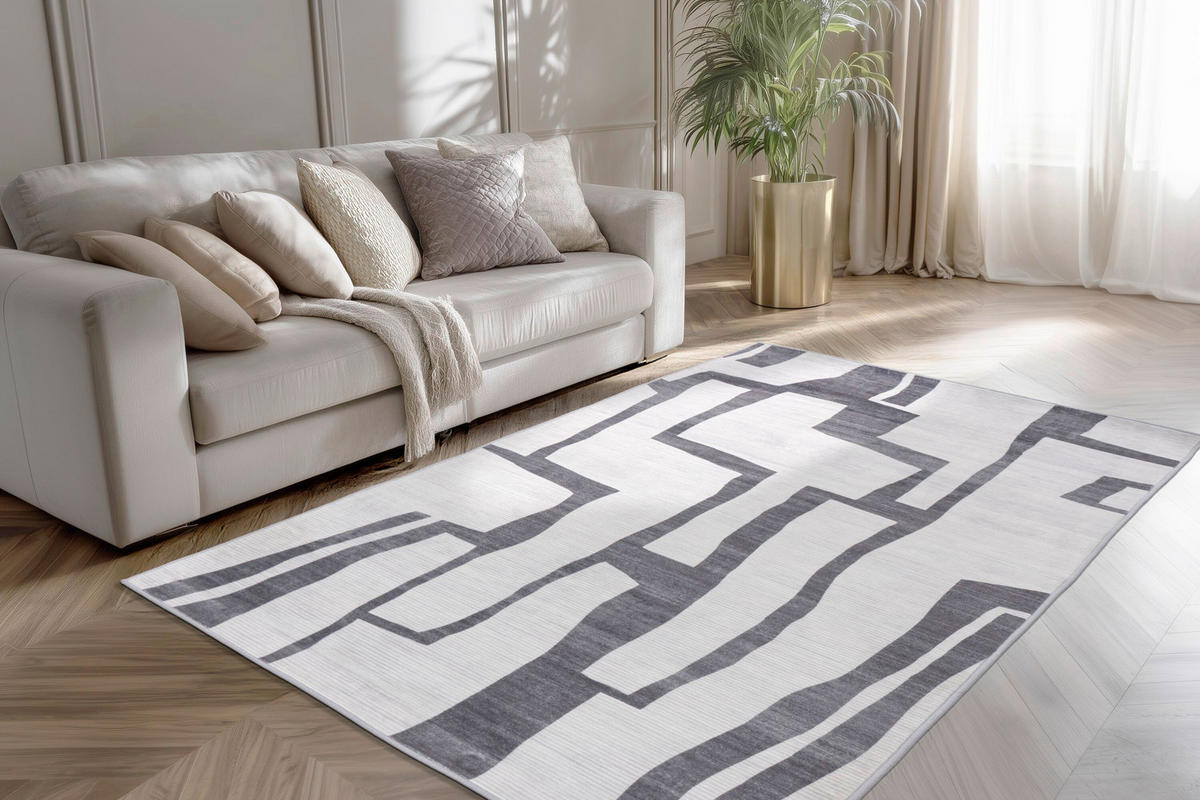 FLACHWEBETEPPICH 200/290 cm Silberfarben rechteckig  - Silberfarben, Basics, Textil (200/290cm) - Kayoom