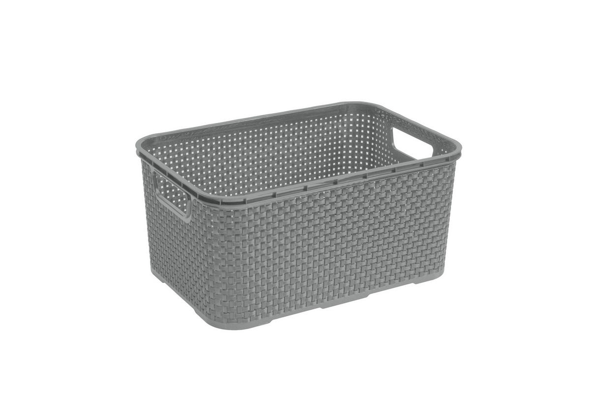 ÚLOŽNÝ KOŠÍK, plast - sivá, Basics, plast (28,5/19,5/12,9cm) - My Baby Lou
