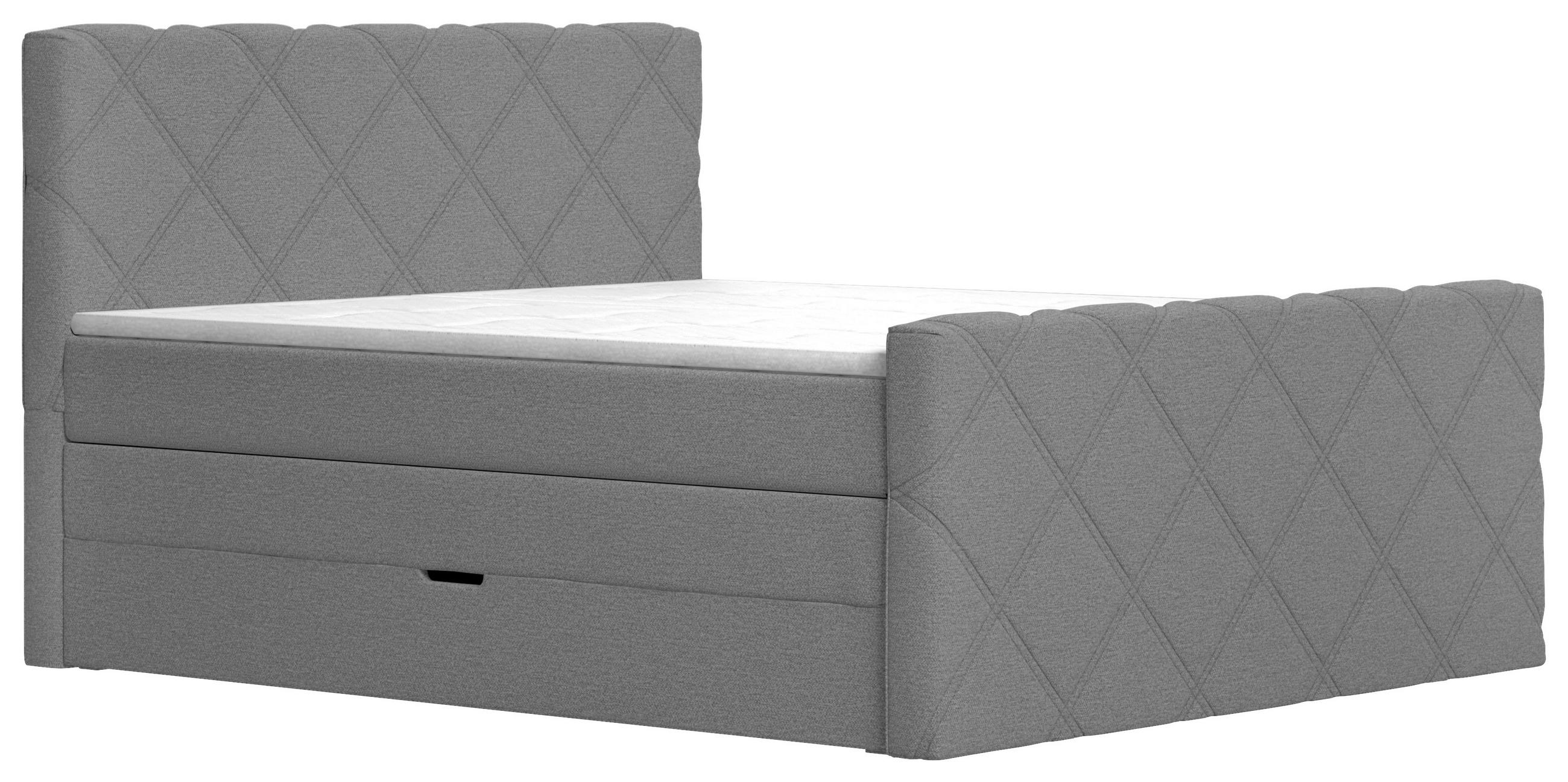 BOXSPRINGBETT 180/200 cm  in Grau  - Schwarz/Grau, KONVENTIONELL, Textil (180/200cm) - Esposa