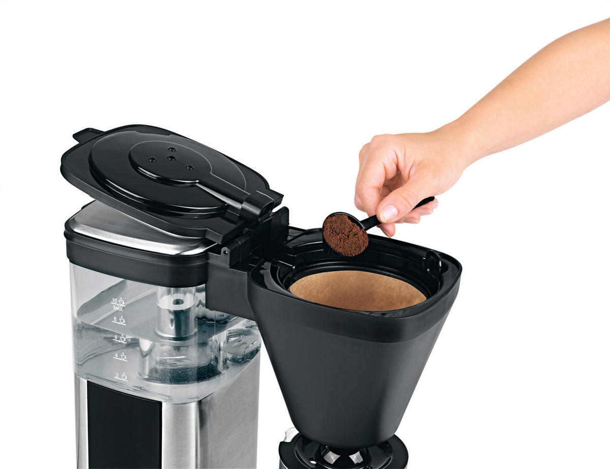 FILTERKAFFEEMASCHINE  - Edelstahlfarben/Schwarz, Trend, Glas/Kunststoff (40/21/40cm) - Beem