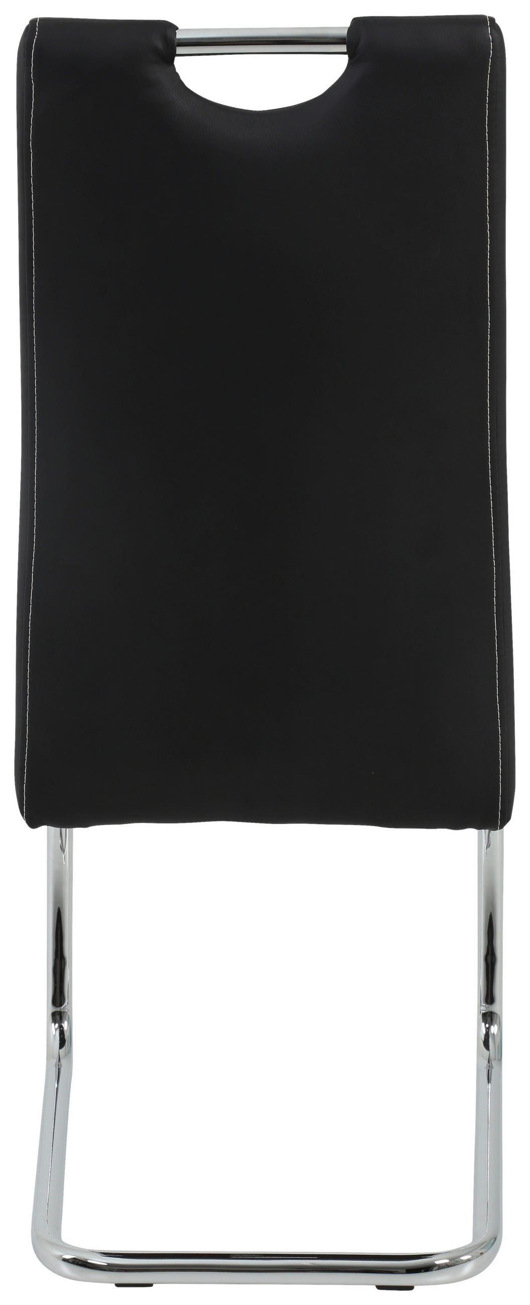 SCHWINGSTUHL  in Lederlook  - Chromfarben/Schwarz, Design, Textil/Metall (43/98/59cm) - Carryhome