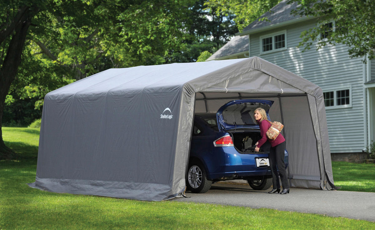 ZELTGARAGE - Grau, Basics, Kunststoff (370/260/490cm)