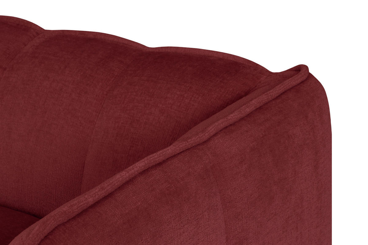 ECKSOFA LIVOLI in Chenille Bordeaux  230/218 cm  - Bordeaux/Schwarz, Design, Textil (230/218cm) - MID.YOU