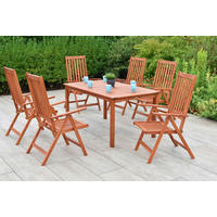 GARTENTISCHGRUPPE EukalyptusholzHartholz  - Eukalyptusholzfarben, KONVENTIONELL, Holz - Gardenson