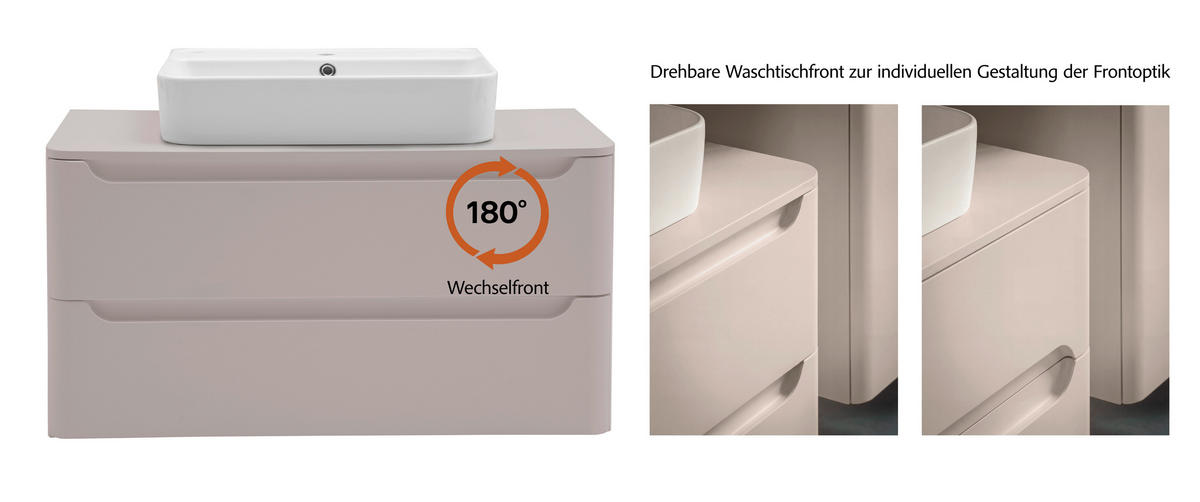 WASCHTISCHKOMBI 101 cm  - Kaschmir/Weiß, KONVENTIONELL, Keramik/Holzwerkstoff (101cm) - Xora