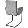 ARMLEHNSTUHL  in Stahl Chenille  - Hellgrau/Schwarz, Design, Textil/Metall (56/92/60cm) - Dieter Knoll
