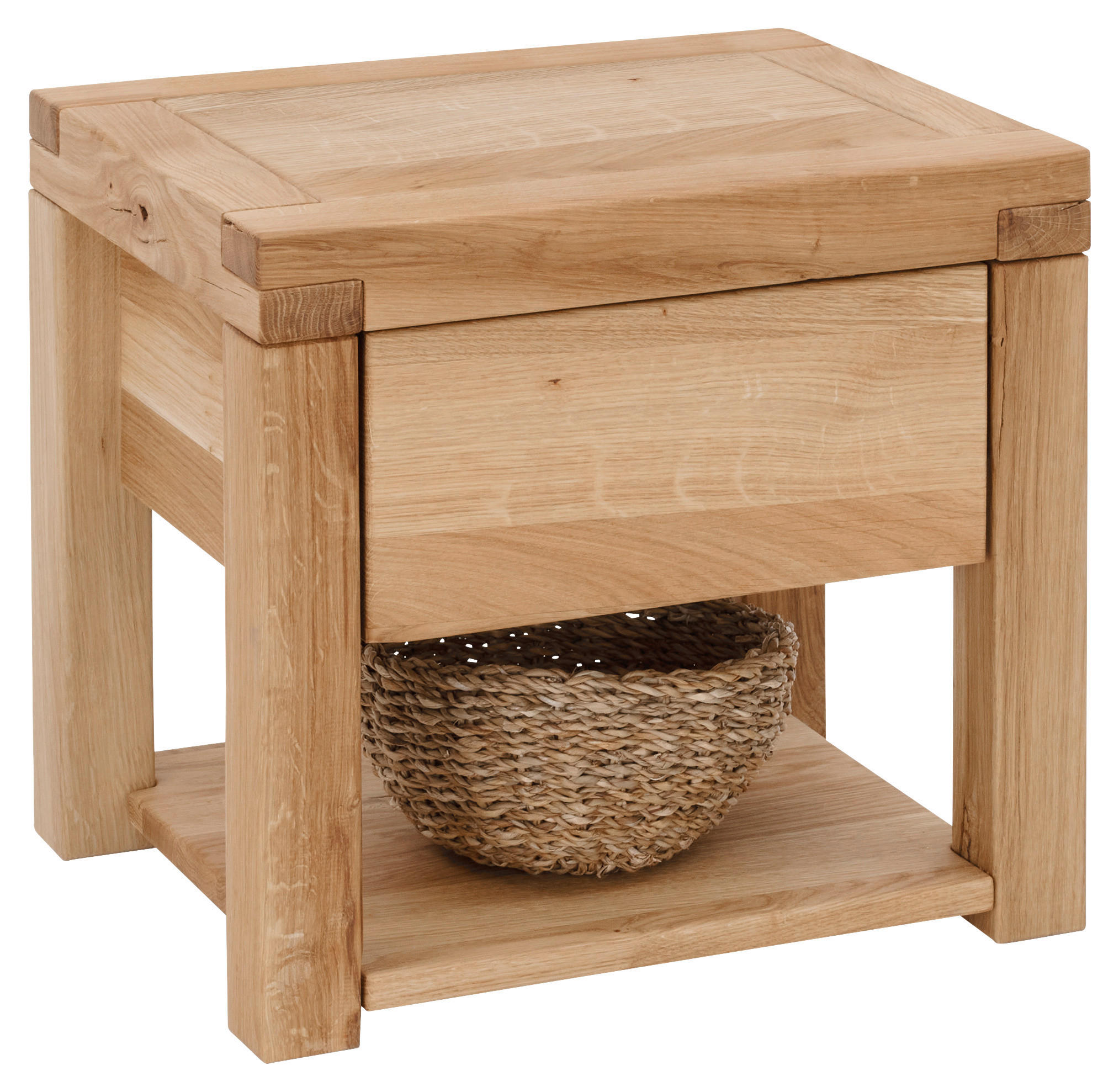 NOČNÍ STOLEK, dub, barvy dubu, 50/45/40 cm - barvy dubu, Natur, dřevo (50/45/40cm) - Linea Natura